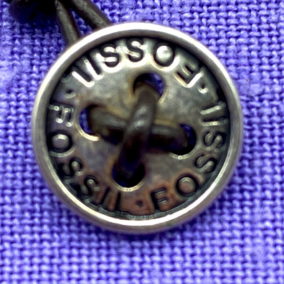 Vintage Fossil blank cord silver toned floral design in 7 inch length 🌻 - Picture 3 of 8